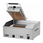 Gratar electric cromat dublu lis cu capac