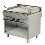 Grill dublu cu roca vulcanica si suport deschis