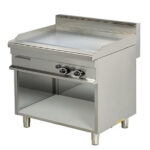 Grill dublu cu suprafata cromata lisa si suport deschis