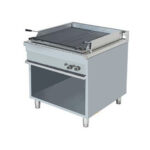 Grill dublu pe suport neutru deschis cu roca vulcanica horeca