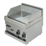 Grill electric suprapozabil dublu cu suprafata cromata striata