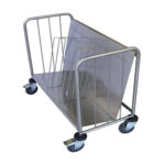 Rastel mobil inox pentru farfurii dublu..