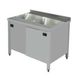 spalator inox 2 cuve si dulap