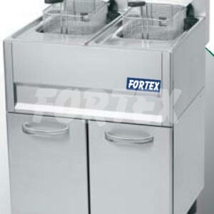 Friteuza electrica cu 2 cuve pe suport inchis